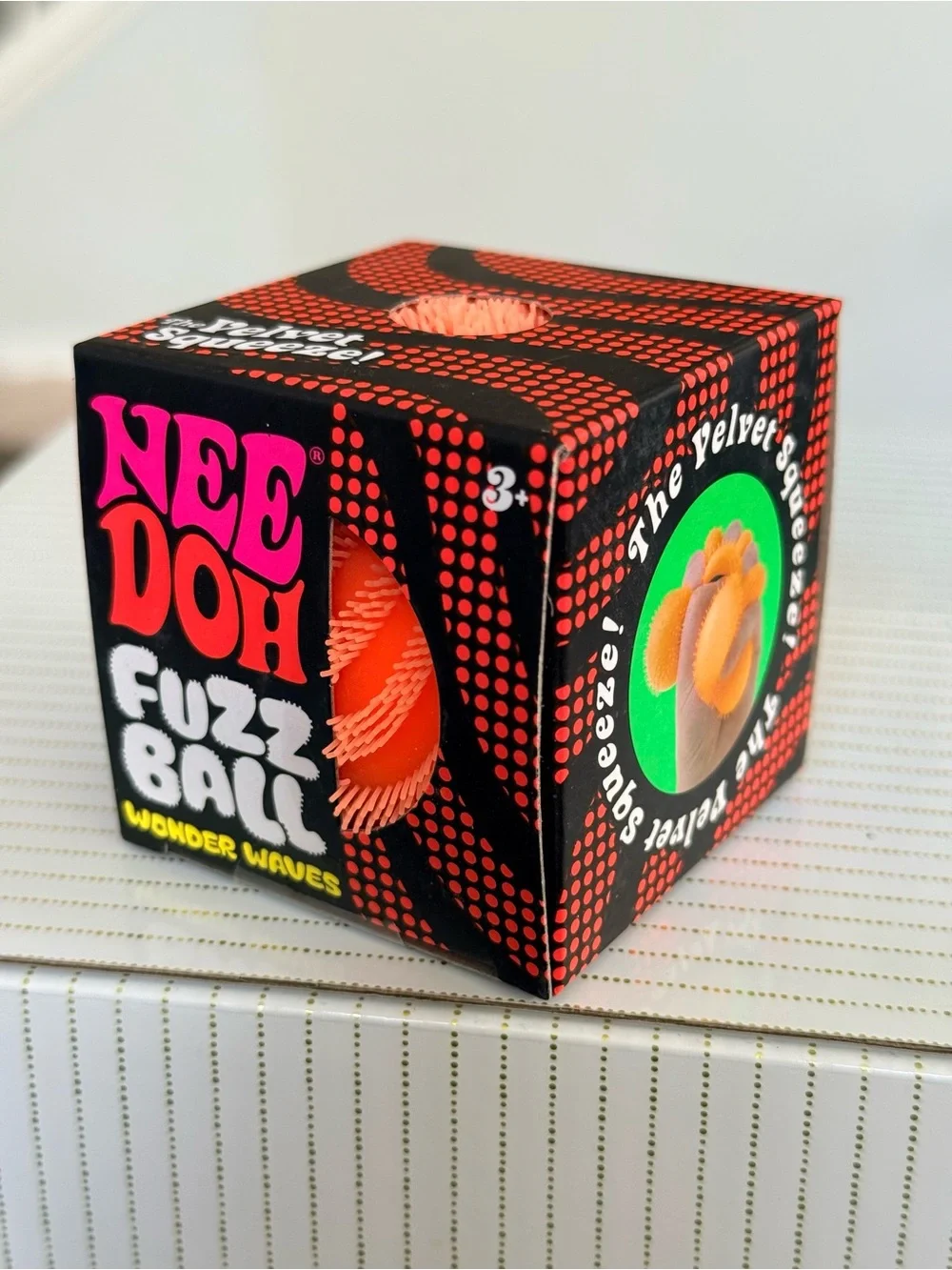 NeeDoh ORANGE FUZZ BALL Wonder Waves - AUTHENTIC & HTF Brand New VIRAL Schylling